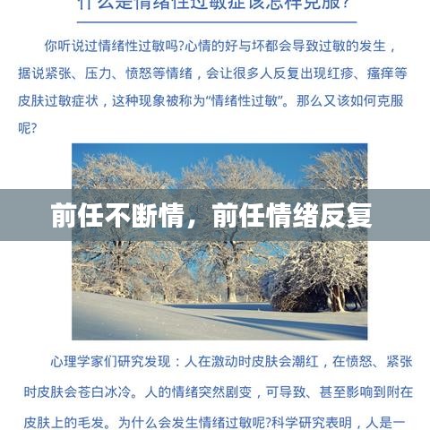前任不断情，前任情绪反复 