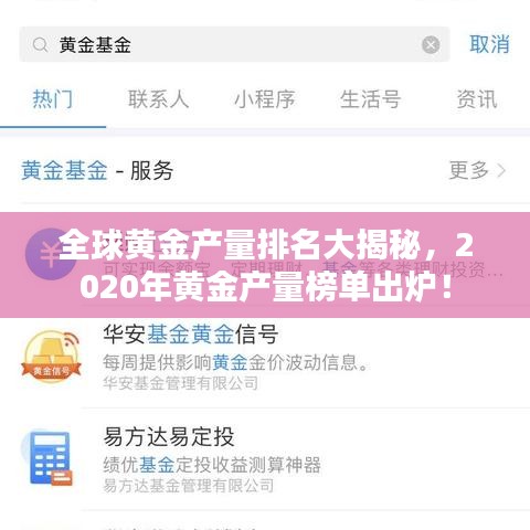 全球黄金产量排名大揭秘，2020年黄金产量榜单出炉！