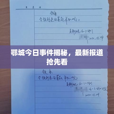 鄂城今日事件揭秘，最新报道抢先看