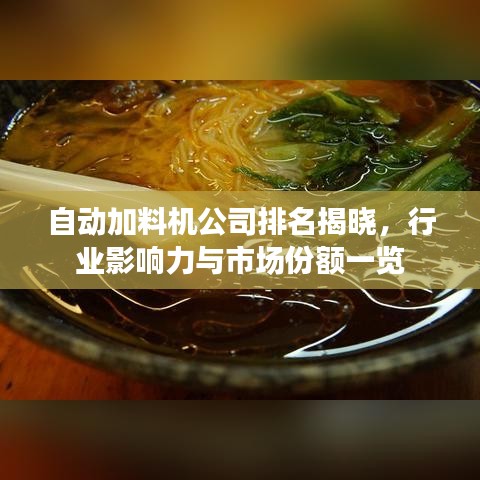 自动加料机公司排名揭晓，行业影响力与市场份额一览