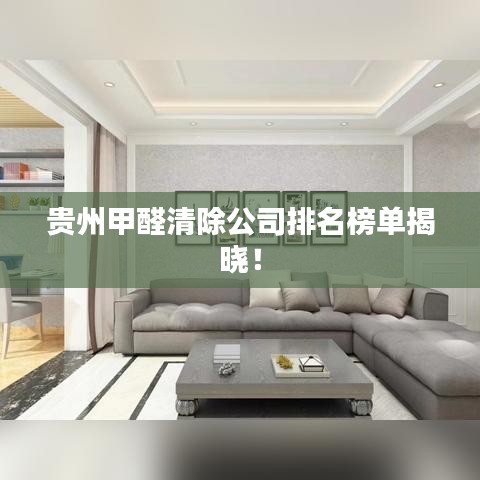 贵州甲醛清除公司排名榜单揭晓！